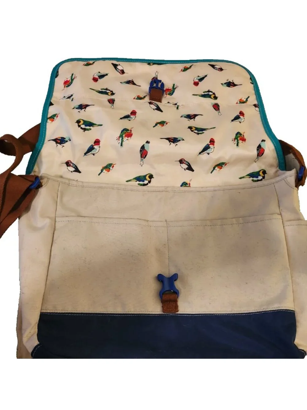 Vera Bradley Lighten Up Laptop Messenger Bag Cool Lagoon pattern